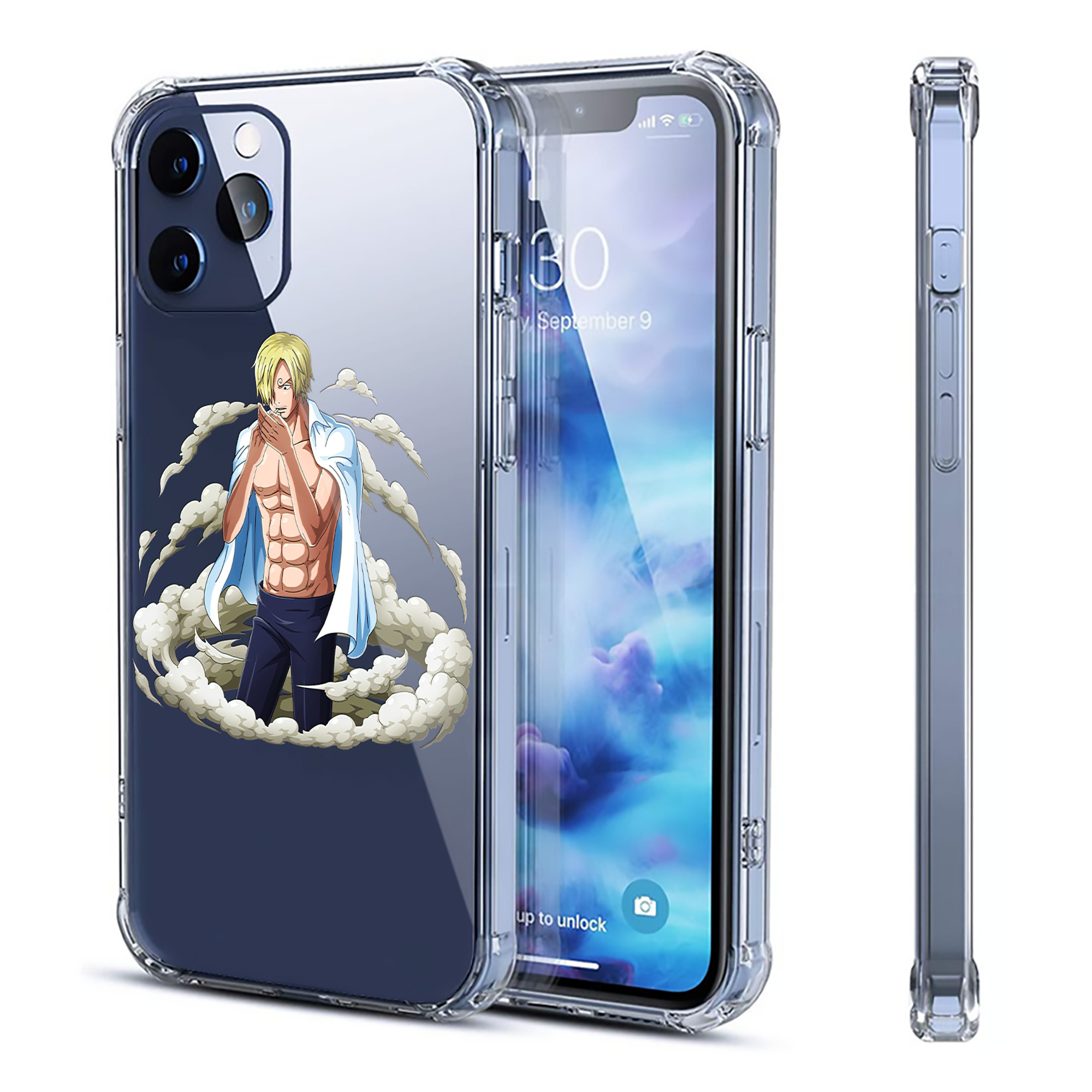 （画像用） ワンピース サンジ ONE PIECE Sanji 【iPhone 12シリーズ対応】透明スマホケース（クリアソフトケース）